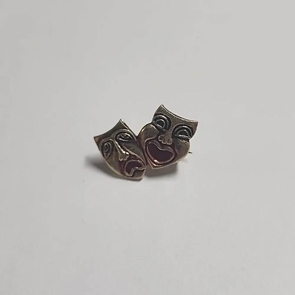 Comedy & Tragedy Drama Theatre Mask Brooch Pin